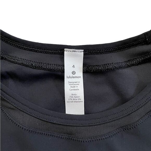 LULULEMON Black Back Cutout Shirt Size 4 - Picture 3 of 5